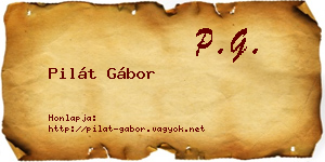 Pilát Gábor névjegykártya